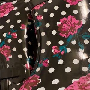 BNWT Capelli shiny floral dots black, pink & white